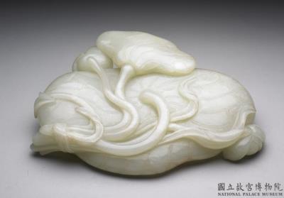 图片[3]-Jade brush washer in the shape of a lotus leaf, Qing dynasty (1644-1911)-China Archive